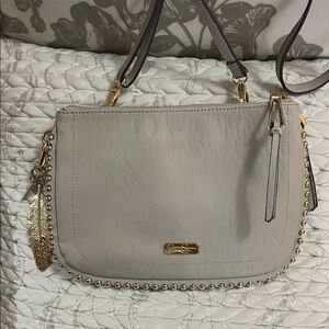 NWOT Elegant Jessica Simpson Gray crossbody Bag with Gold Accents